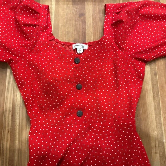 open lace back dress Love Lost Off The Shoulder Red Gingham Mini Dress - US 8